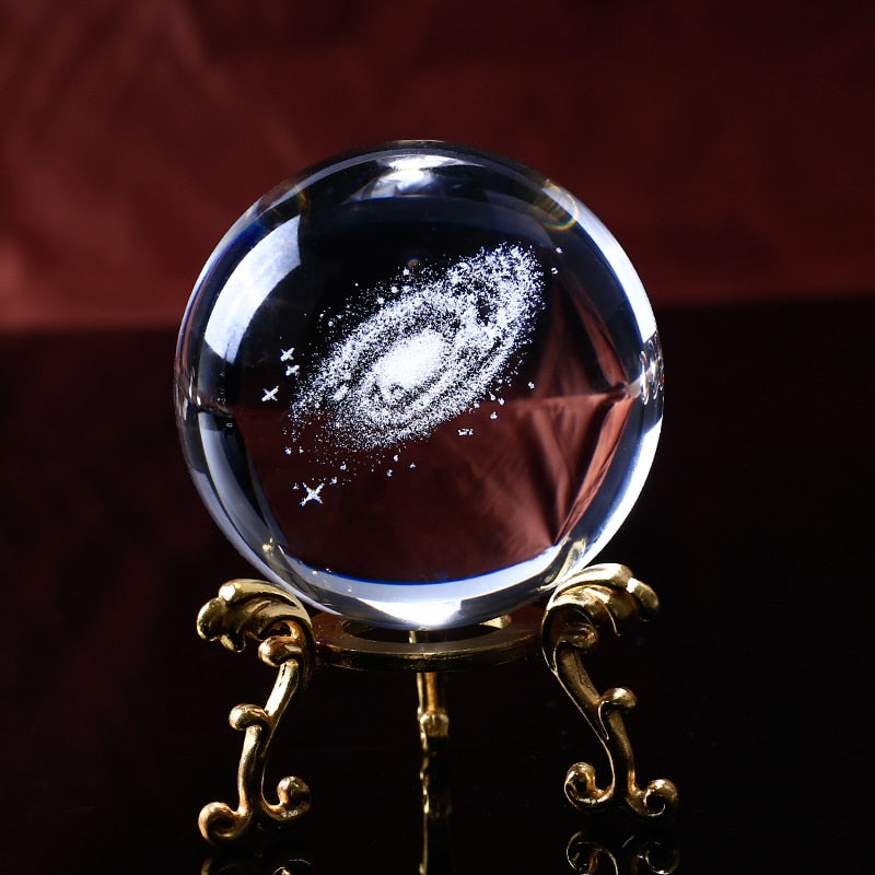 Miniatures Milky Way Crystal Ball | 3D Laser Engraved Quartz Sphere