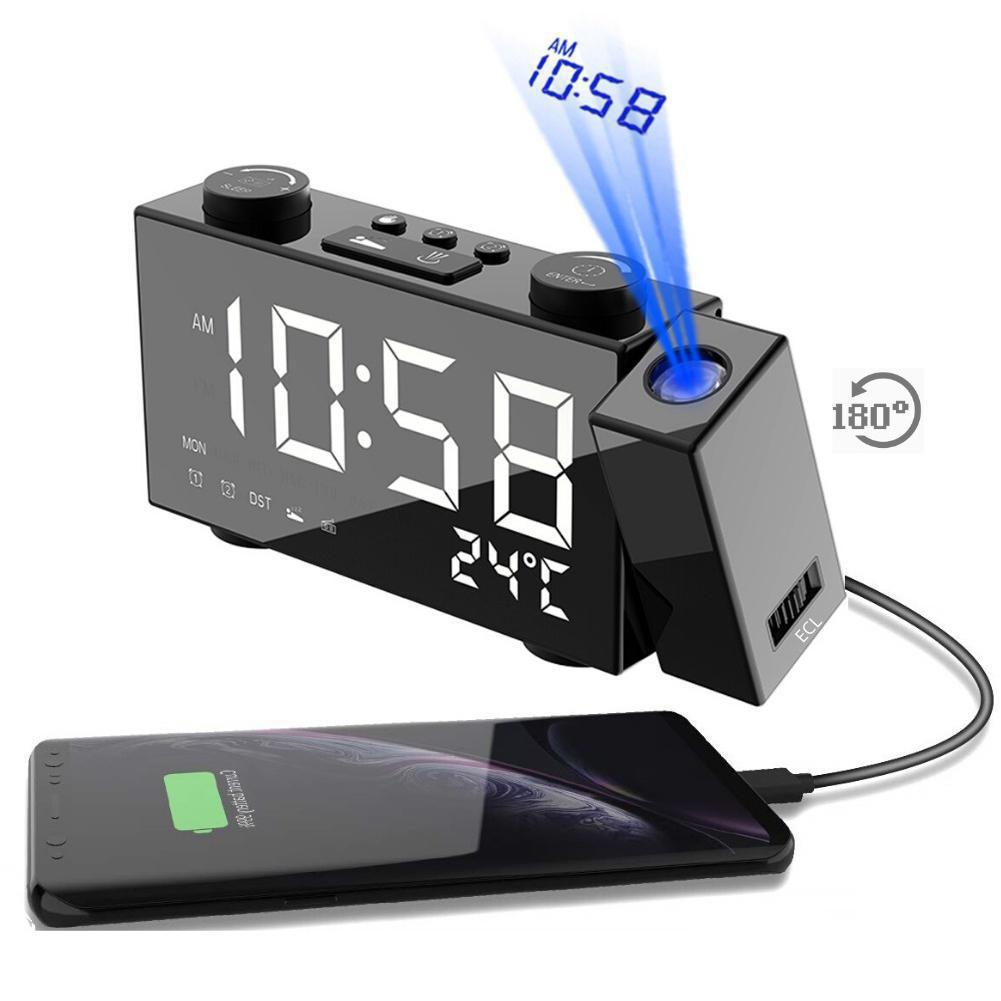 FM Radio Projection Digital Alarm Clock
